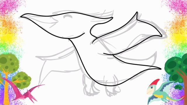 How To Draw Pterodactyl Not Dinosaur Easy Drawing For Kids Step By Step Drawing Tutorial смотреть онлайн