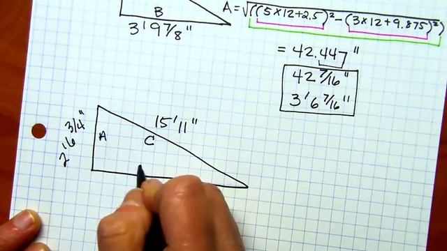 Pythagorean Theorem with Ft, In, and Fractions of an Inch смотреть онлайн