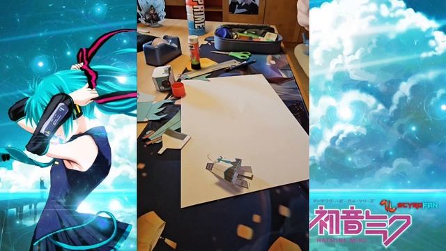 HATSUNE MIKU papercraft | 初音ミク ペーパークラフト | Project SEKAI | template download in the description смотреть онлайн