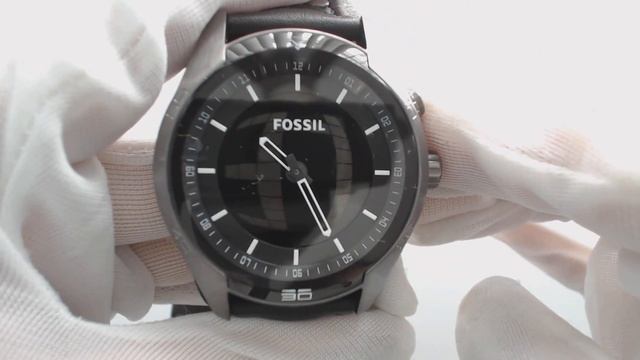 Men's Black Fossil Coachman Digital Leather Band Watch JR1472 смотреть онлайн