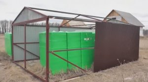 Самодельный гараж - 2 часть. Перевозка по частям, сборка профлиста и профильных труб.