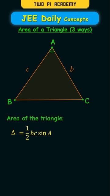 Three ways to find Area of a Triangle #jeedailyconcepts #trigonometry смотреть онлайн