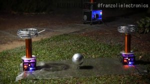 Широкий Путин, исполнение на катушках Тесла.