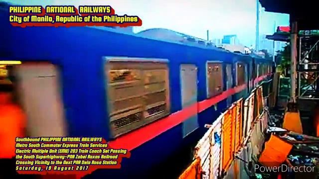 Southbound | PNR-MSC EMU 203 | PNR Zobel Roxas Railroad Vicinity | 08/19/2017 | PHILIPPINES смотреть онлайн