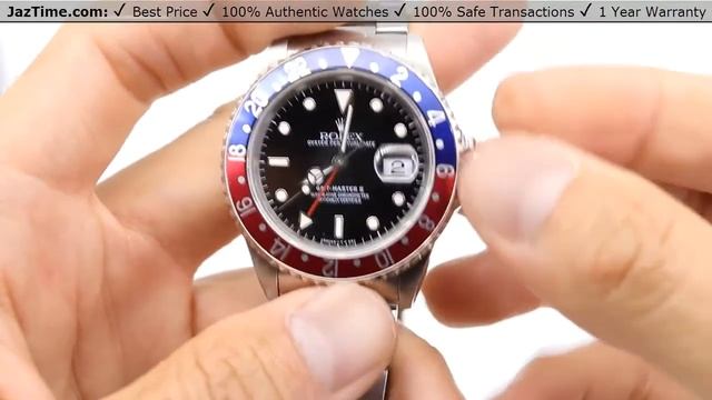 ▶ Rolex Gmt master II Black Dial Red/Blue "Pepsi" Bezel Steel Oyster Bracelet - REVIEW 16710 смотреть онлайн
