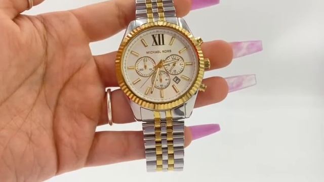 Michael Kors Lexington Chronograph Stainless Steel Watch MK8344 смотреть онлайн