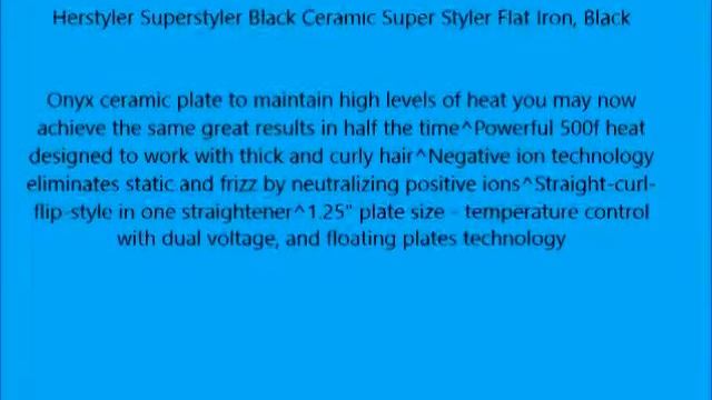 Herstyler Superstyler Black Ceramic Super Styler Flat Iron, Black