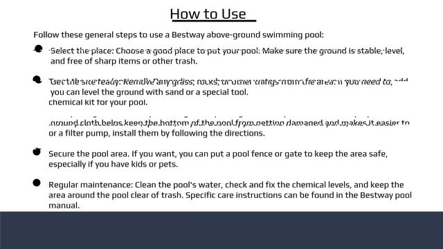 Bestway Above Ground Swimming Pool Setup & Safety Instructions [POWER STEEL, STEEL PRO MAX] смотреть онлайн
