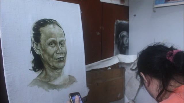 Sepia oil painting on canvas смотреть онлайн