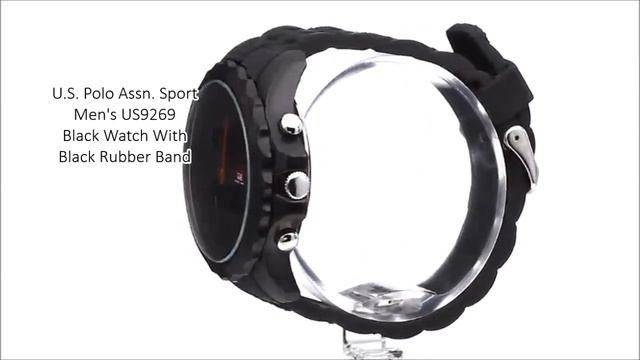 U.S.Polo Sport Men's US9269 Black Watch With Black Rubber Band смотреть онлайн