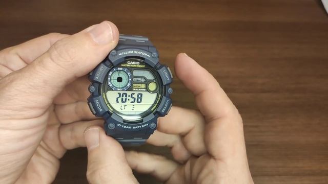 CASIO WS-1500H HOW TO SET TIME,  DATE 12/24h INSTRUCTION