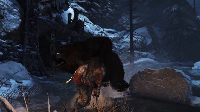 Rise of the Tomb Raider: Битва с первым боссом - Медведем. смотреть онлайн