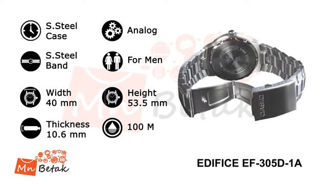Casio EDIFICE EF-305D-1A ساعه يد رجالى كاسيو MnBetak.com Official Video смотреть онлайн