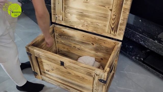 Wooden chest treasure trunk coffee table side table vintage with foldable lid and storag handmade смотреть онлайн