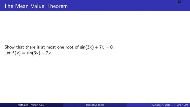Derivatives 12: The Mean Value Theorem смотреть онлайн