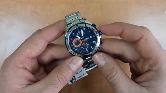 Чоловічий годинник Megir 2075 Silver Blue. Наручний годинник з хронографом смотреть онлайн