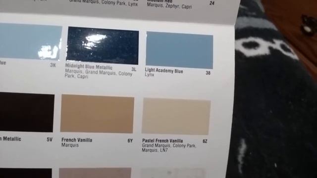 1983 Mercury Paint Color Code Book (LN7 Included)