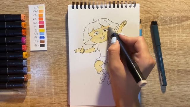 Как нарисовать Дору карандашом и скетч маркерами | Рисунок для детей, поэтапно и легко смотреть онлайн