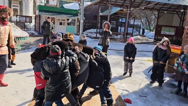 Сильный медведь! Не смогли победить! Масленица Удалецкая! смотреть онлайн