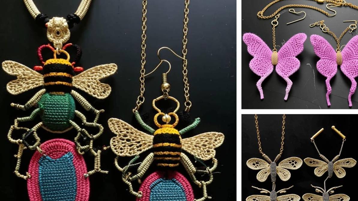 МИКС украшений на тему "НАСЕКОМЫЕ" от нейросети. ВЯЗАНИЕ. Подборка №1. смотреть онлайн