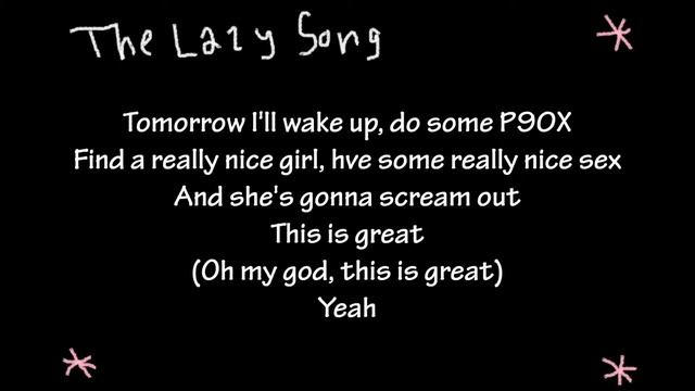 The Lazy Song Lyrics by Bruno Mars смотреть онлайн