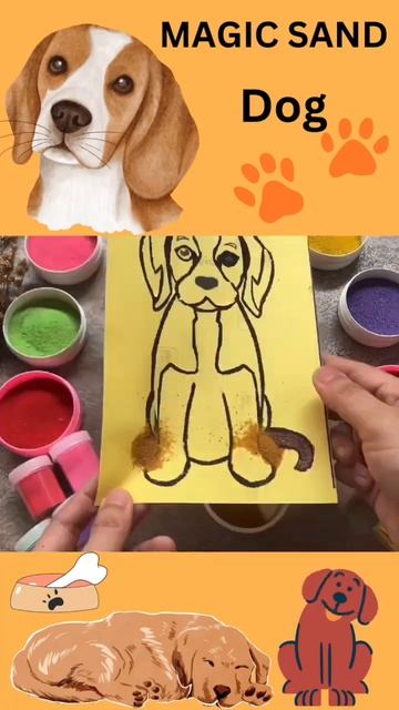 SAND PAINTING COLORED DOG|GERMAN SHEPHERD|LABRADOR|ROTTWEILER|GREAT DANE|BEAGLE|HOW TO COLORING DOG смотреть онлайн