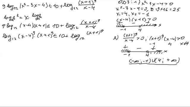 Решение логарифмического неравенства Задание №15, профиль математика смотреть онлайн