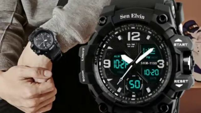 Sen Elvin Dual Time Sports Analog-Digital Watch For Men смотреть онлайн