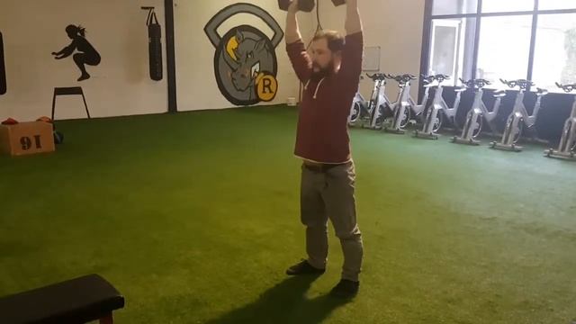 DB Thrusters, Plyometric Push Ups