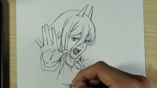 Female devil power drawing / / Chainsaw Man смотреть онлайн