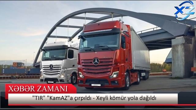 "TIR" "KamAZ"a çırpıldı. Xeyli kömür yola dağıldı - Xəbər Zamanı смотреть онлайн
