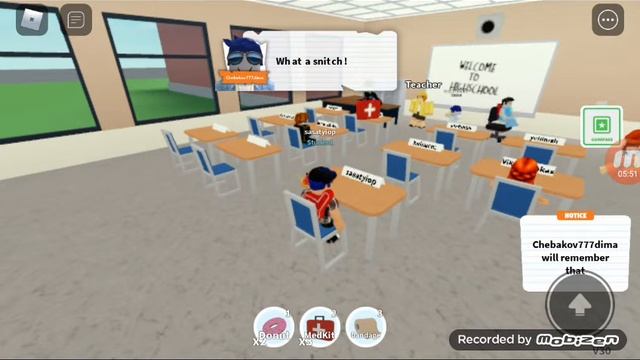 играем в роблокс в режим зомби школа с Димой