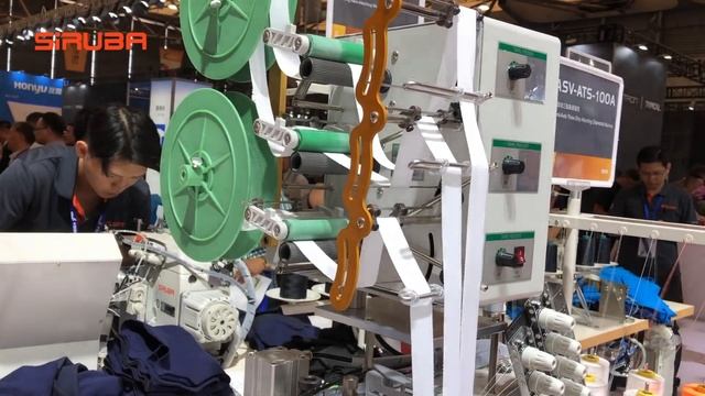 SiRUBA ASV-ATS100A Automatic Three-Strip Attaching Multi Needle Sewing Machine 自動三貼條車縫機