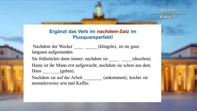 11-класс  | Немецкий язык | 3. Plusquamperfekt