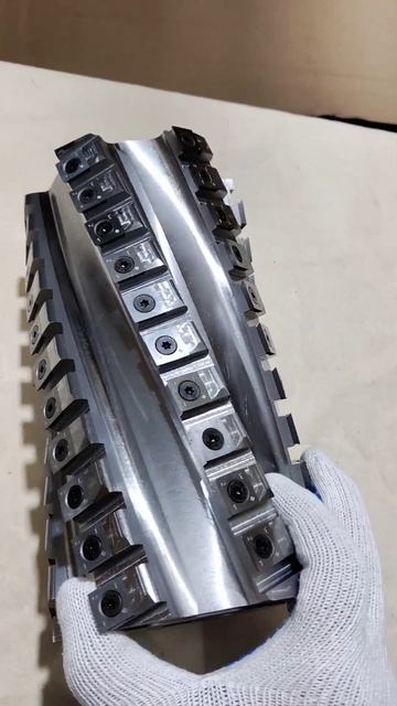 ✅ Стальная спиральная фреза Helical по заказу клиента D125×H230×d40×Z6 Ножи 15×15×2.5-30° R150 # смотреть онлайн