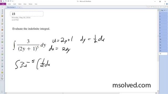 3 / (2y + 1)^5 dy, Evaluate the indefinite integral. смотреть онлайн