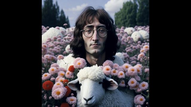 Леннон среди цветов и барашков