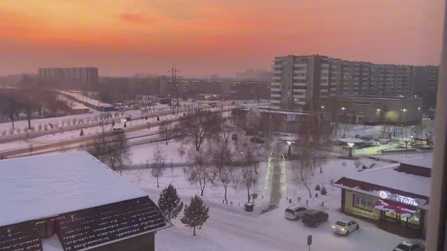 Готовлю ужин, Сибирский, морозный закат. смотреть онлайн