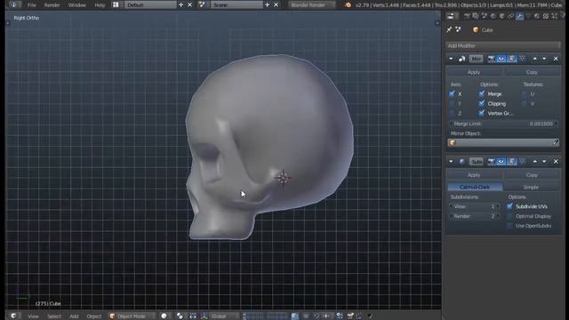 3D Skull Model On Blender