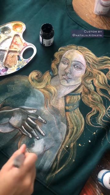 The birth of Venus Custom painted clothing | Кастомизация роспись одежды Рождение Венеры Боттичелли смотреть онлайн
