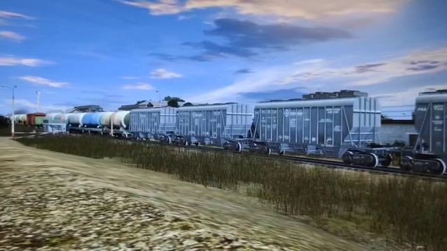 Тепловоз 2те10м с грузовым поездом. Перегон Калуга-1—Перспективная смотреть онлайн