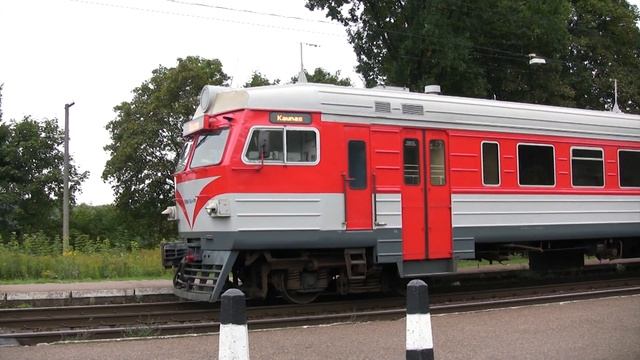 Электропоезд ЭР9М-393 на о.п. Павильнис / ER9M-393 EMU at Pavilnys stop смотреть онлайн