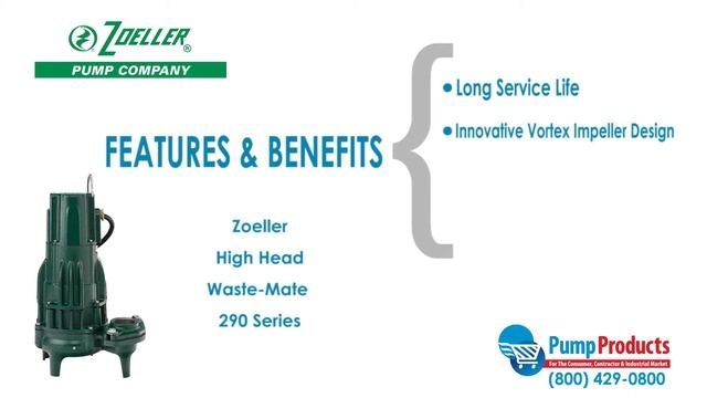 Zoeller 290 Series High Head "Waste-Mate" Sewage Pump смотреть онлайн