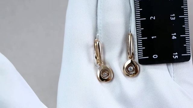 Серебряные серьги AQUAMARINE  с танцующим фианитом А46186А-п