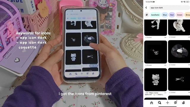 customize your phone aesthetic (xiaomi) 🐰 chasing stars 12 pink black theme, icons, widgets смотреть онлайн