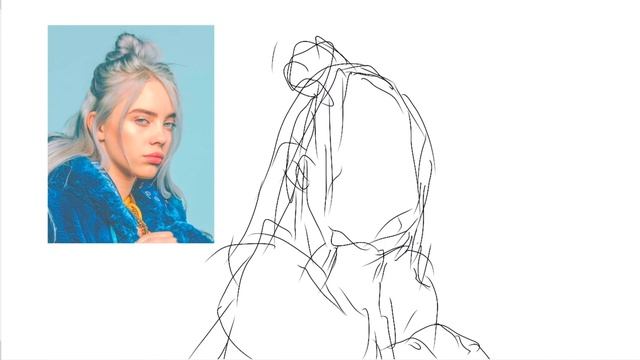 drawing billie eillish with my non dominant hand 😃🔫 смотреть онлайн