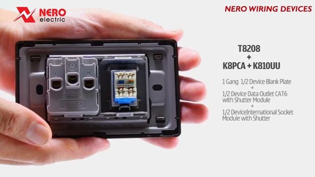 NERO WIRING DEVICES STAINLESS T8208 + K8PCA + K810UU смотреть онлайн