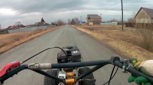 Покатушки на мотоблоке // школьник на мотоблоке