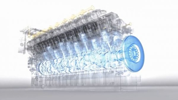 3D animation of MAN 51/60G gas engine