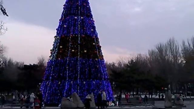 Включили Ёлку на пл Маяковского и птицы летят в Запорожье 03 01 2017 смотреть онлайн